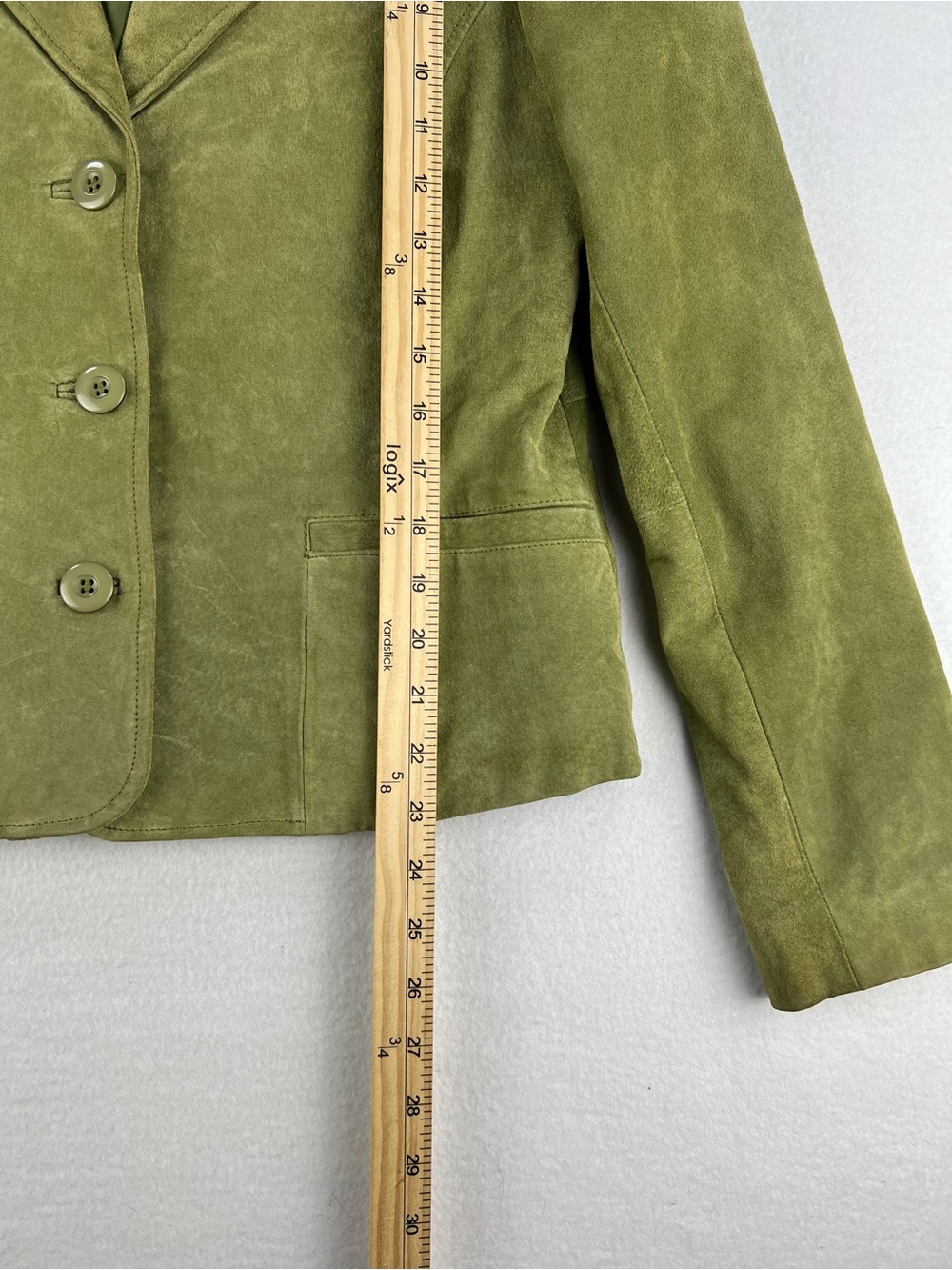 VTG Wmns 100% Genuine Leather Suede Uniform John Paul Richard Olive Jacket Sz M - Picture 5 of 9